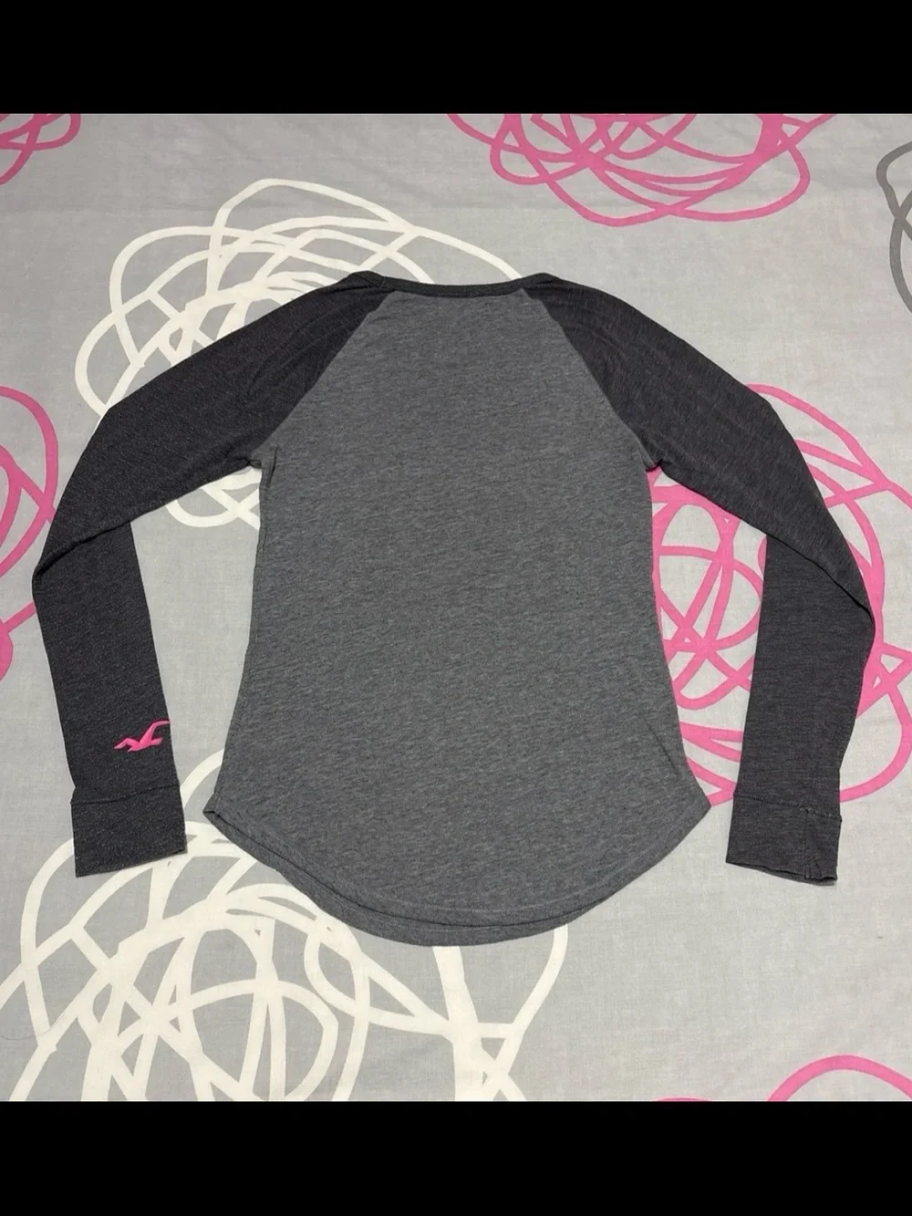 Hollister Grey Varsity Long Sleeve Top - Picture 5 of 5